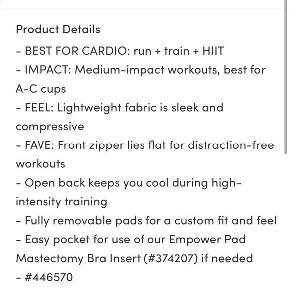 NWT Athleta Black Zip Along A-C Bra Black - Picture 9 of 10